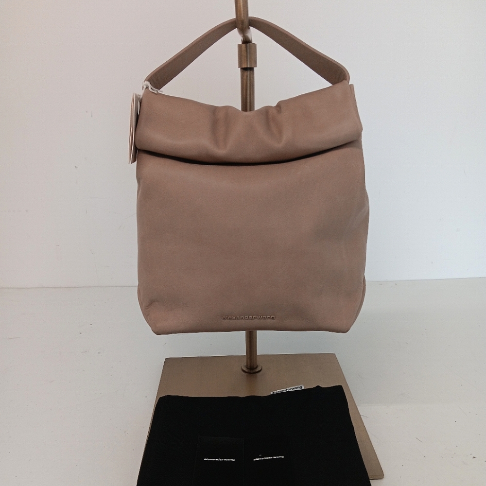 Alexander Wang Waxed Leather Lunch Tote - Mushroom